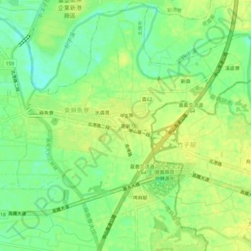 Nanxin topographic map, elevation, terrain