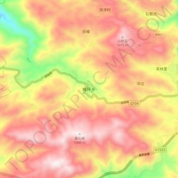 Chuping topographic map, elevation, terrain