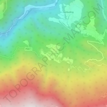 Nobding topographic map, elevation, terrain