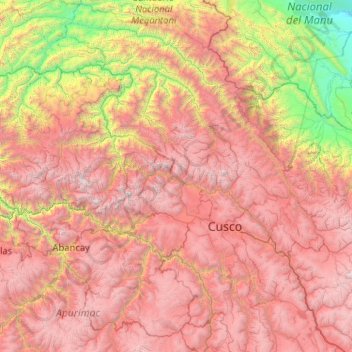 Urubamba topographic map, elevation, terrain