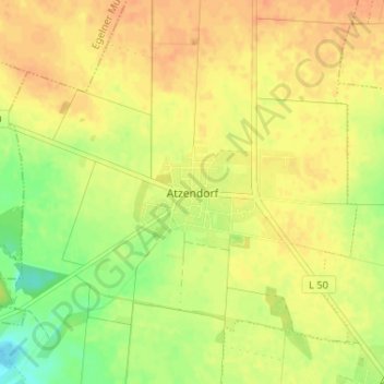 Atzendorf topographic map, elevation, terrain