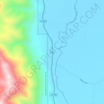 Topaz topographic map, elevation, terrain