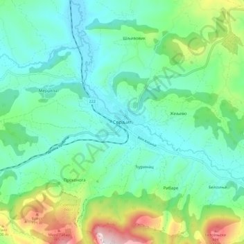 Svrljig topographic map, elevation, terrain
