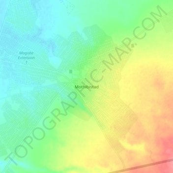 Mothibistad topographic map, elevation, terrain