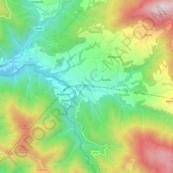 Pieve San Lorenzo topographic map, elevation, terrain