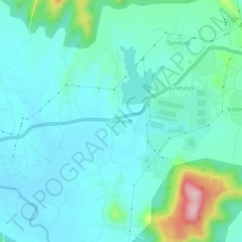 Donwat topographic map, elevation, terrain