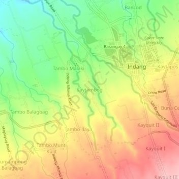 Kaytambog topographic map, elevation, terrain