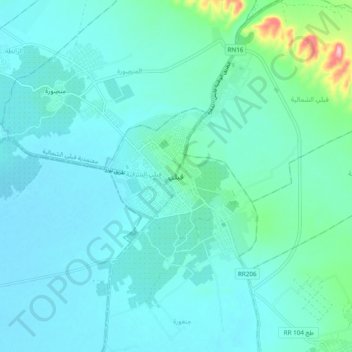 Kebili topographic map, elevation, terrain