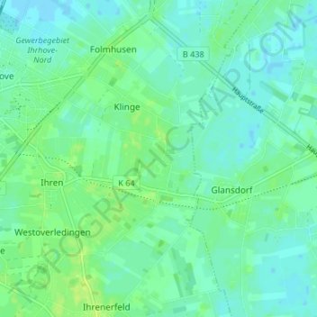 Unlande topographic map, elevation, terrain