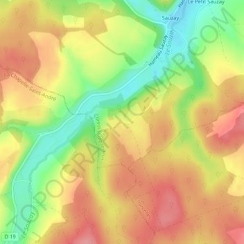 Saint-Georges topographic map, elevation, terrain