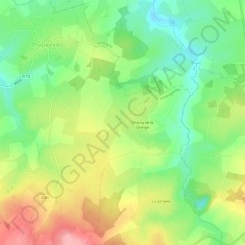 La Loge Brûlée topographic map, elevation, terrain