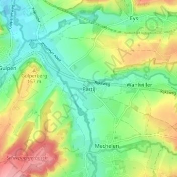 Partij topographic map, elevation, terrain