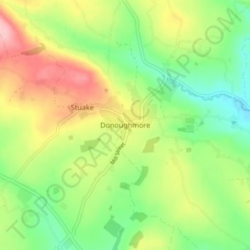 Donoughmore topographic map, elevation, terrain