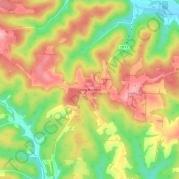 Spring Mountain topographic map, elevation, terrain