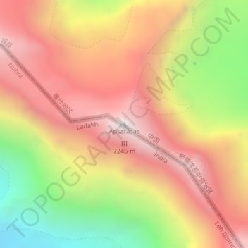 Apsarasas III topographic map, elevation, terrain