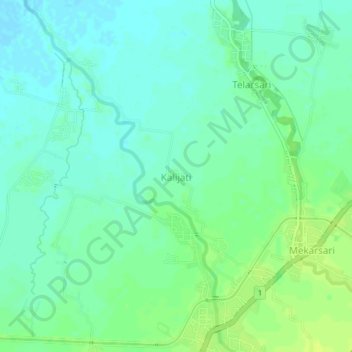 Kalijati topographic map, elevation, terrain