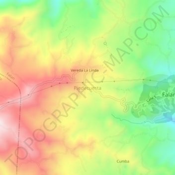 Piedecuesta topographic map, elevation, terrain