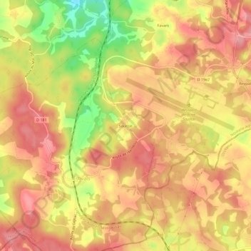 Sourzat topographic map, elevation, terrain