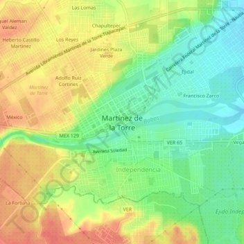 Centro topographic map, elevation, terrain