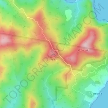Tuateawa topographic map, elevation, terrain