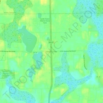 Coopers Corner topographic map, elevation, terrain