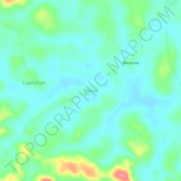Konia topographic map, elevation, terrain