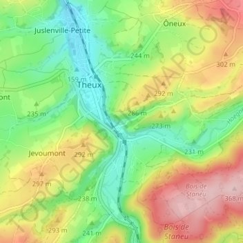 Marché topographic map, elevation, terrain