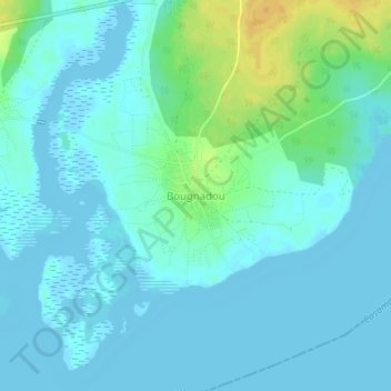 Bougnadou topographic map, elevation, terrain