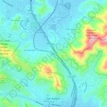 Cerro topographic map, elevation, terrain