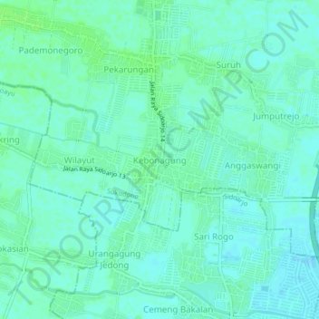 Kebonagung topographic map, elevation, terrain