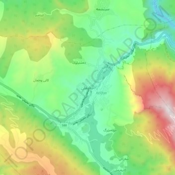 Khalifan topographic map, elevation, terrain
