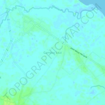 Gambus Laut topographic map, elevation, terrain
