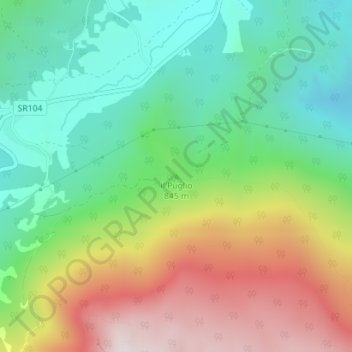 il Puglio topographic map, elevation, terrain
