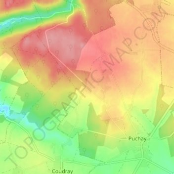 Les Mesnils topographic map, elevation, terrain