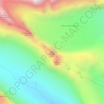Kjerringi topographic map, elevation, terrain