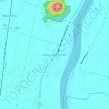 Kampung Paloh topographic map, elevation, terrain