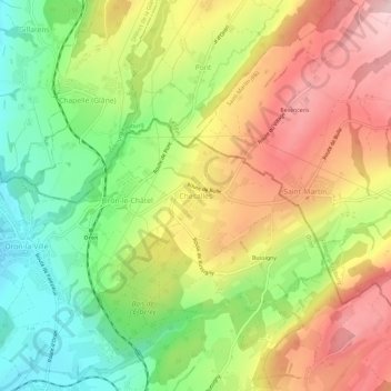 Chesalles topographic map, elevation, terrain