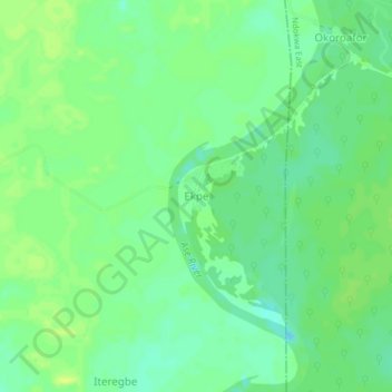 Ekpe topographic map, elevation, terrain