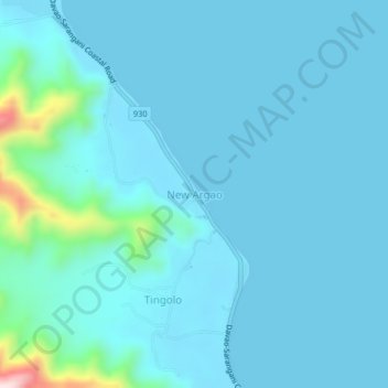 New Argao topographic map, elevation, terrain