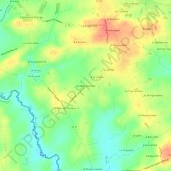La Mare Jeannot topographic map, elevation, terrain