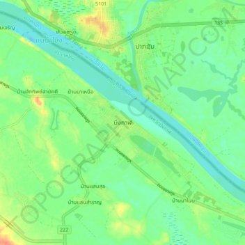 Bueng Kan topographic map, elevation, terrain