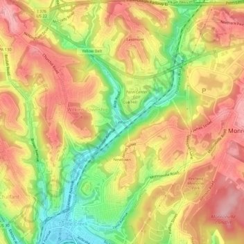 Linhart topographic map, elevation, terrain