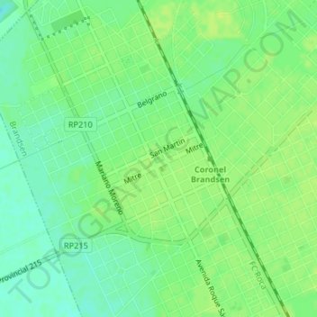 Brandsen topographic map, elevation, terrain
