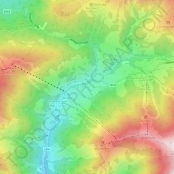 Höfl-Zachhof topographic map, elevation, terrain