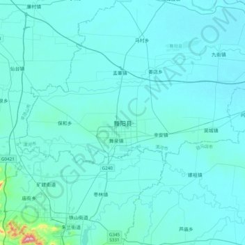 舞阳县 topographic map, elevation, terrain