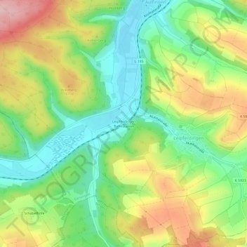 Leipferdingen Bahnstation topographic map, elevation, terrain