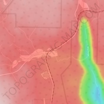 Chasm topographic map, elevation, terrain