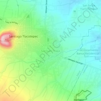 San Juan Tilapa topographic map, elevation, terrain