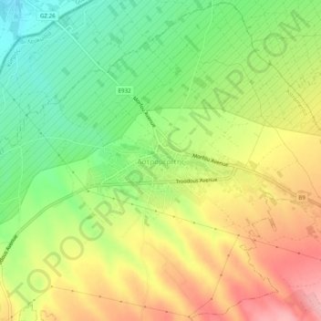 Astromeritis topographic map, elevation, terrain