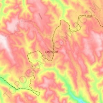 San Rafael topographic map, elevation, terrain